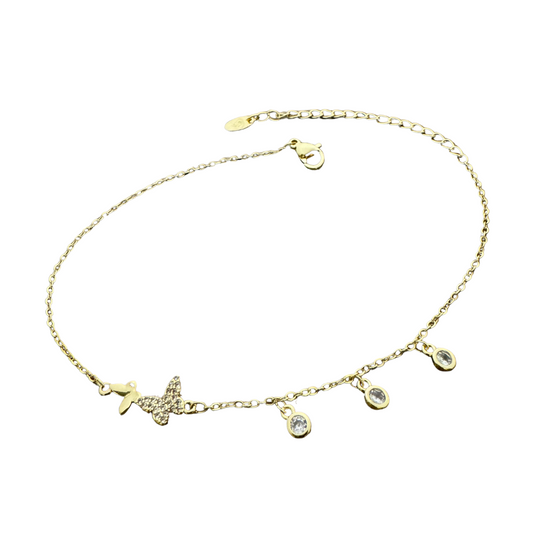 Three Dots Butterfly Anklet