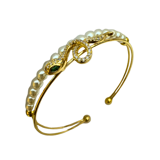 Snake Pearl Bangle