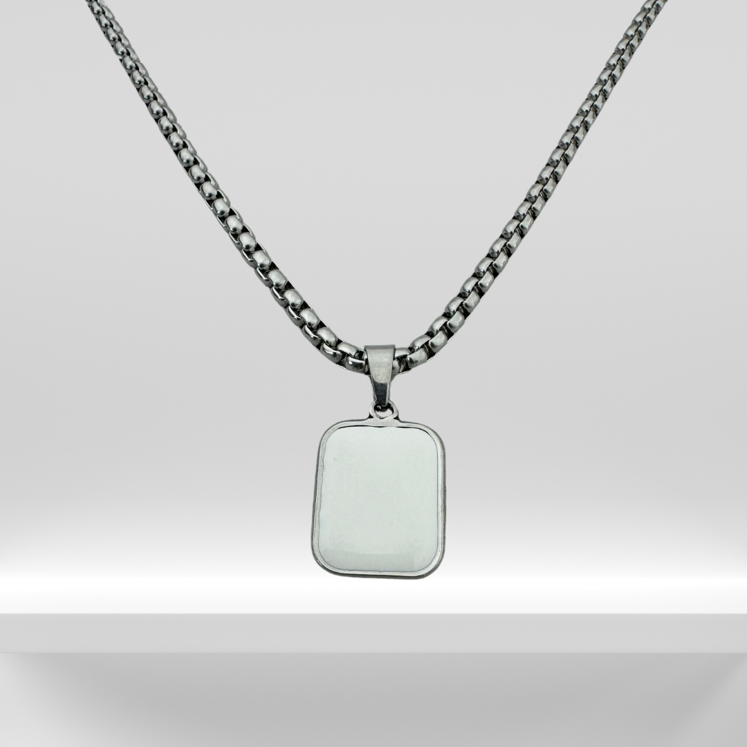 White Stone Geometric Necklace