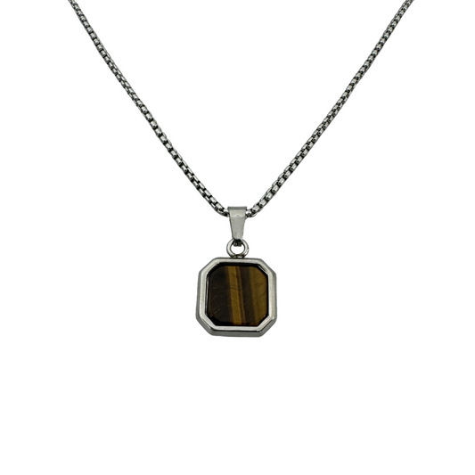 Tiger Eye Geometric Necklace