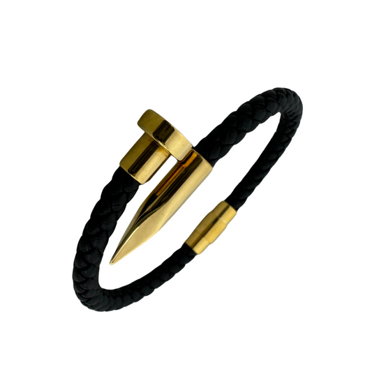 Nail Leather Bracelet