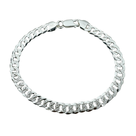 Curb Cuban Flat Chain Bracelet 7mm